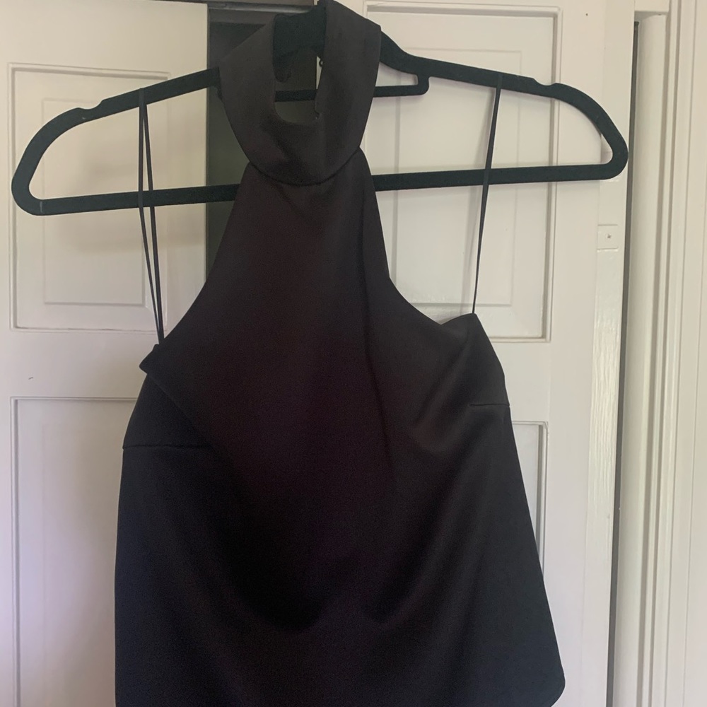 High neckline Satin shirt